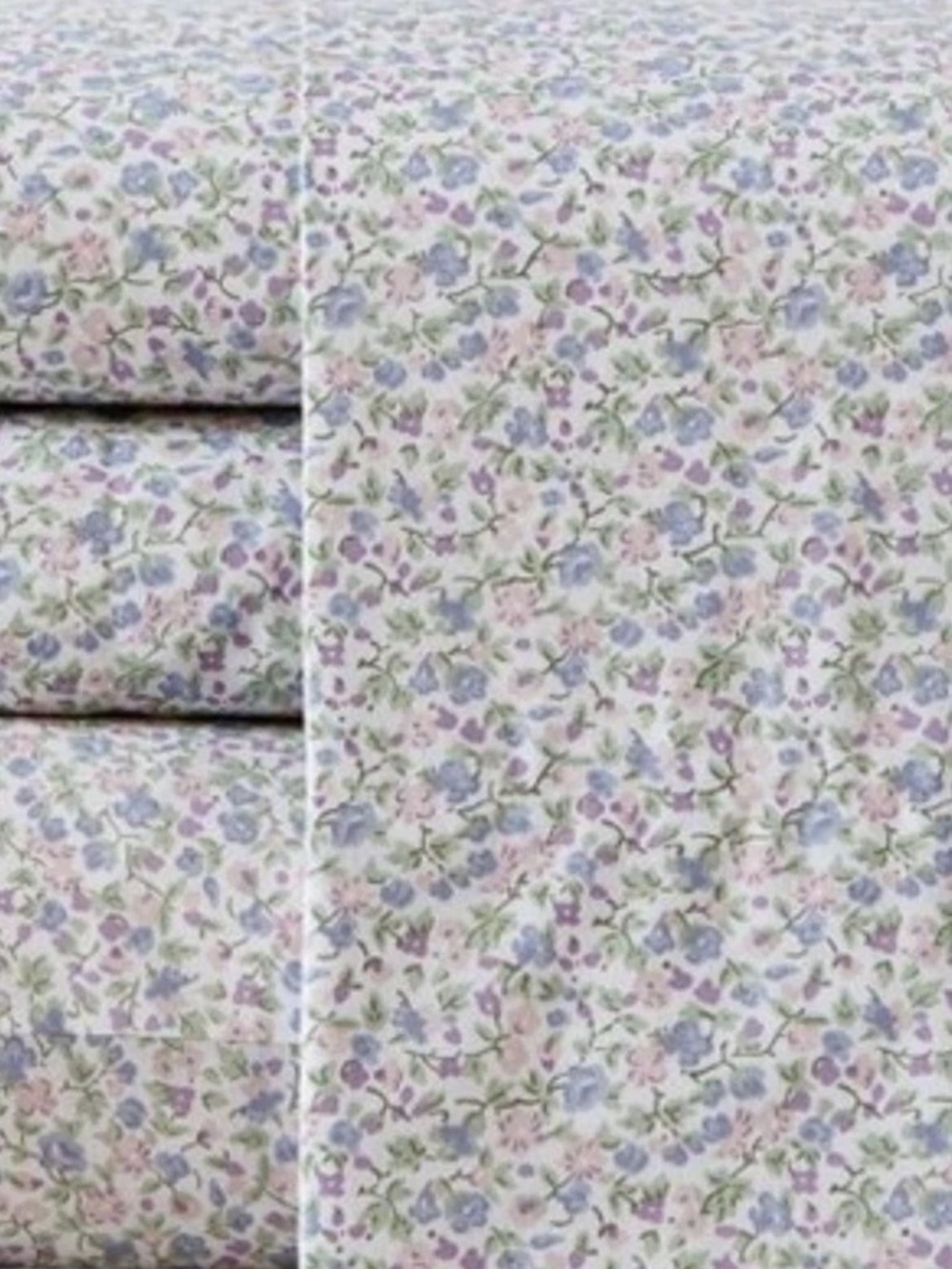 Laura Ashley TWIN Emogene ~ 3 Pc Sheet Set ~ 100% Cotton Percale ~ Purple Floral - Picture 14 of 14